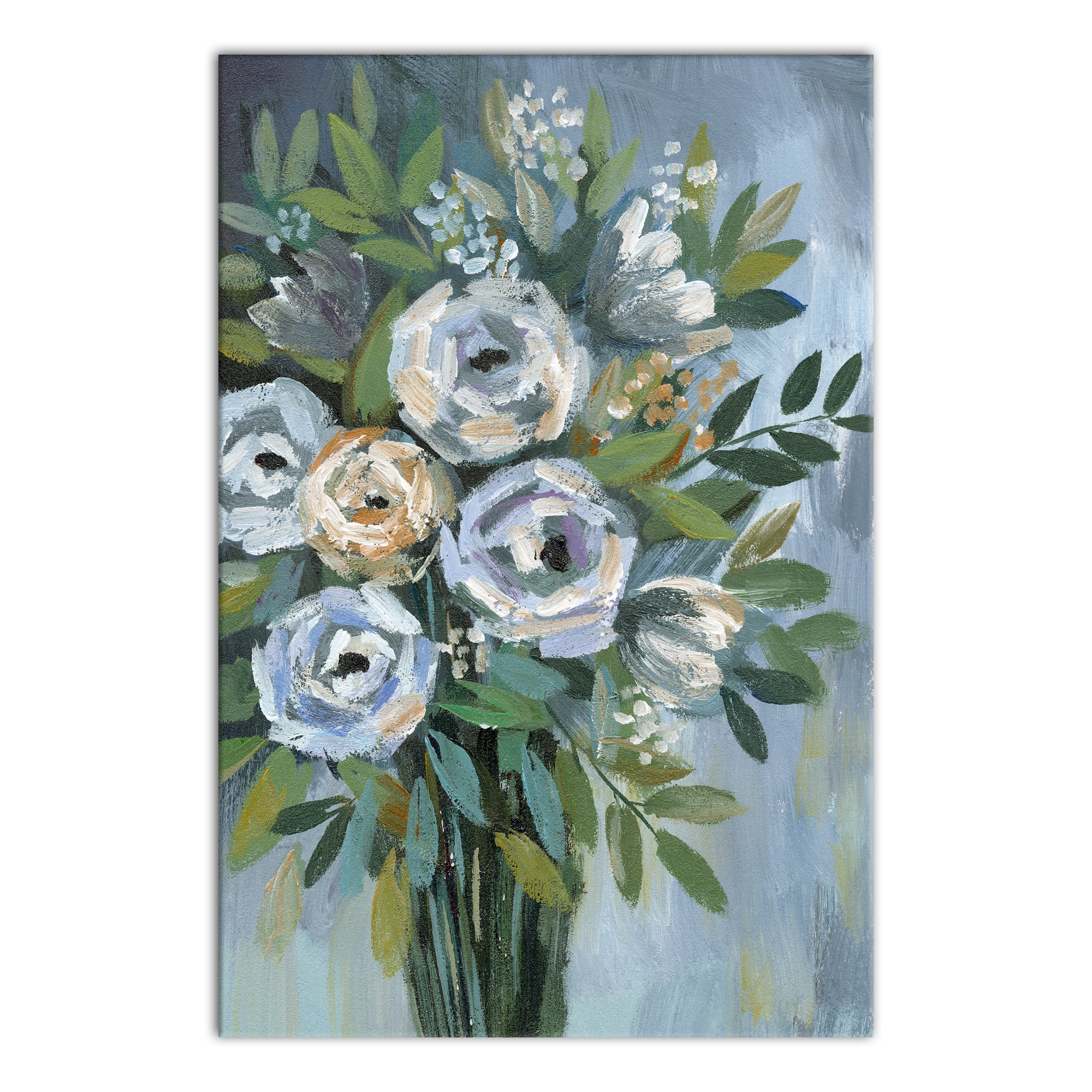 Blue Floral Bouquet Canvas Wall Art